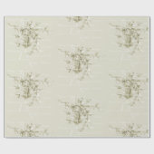 Vintage kerstvakantie klokken neutraal cadeaupapier (Vlak)