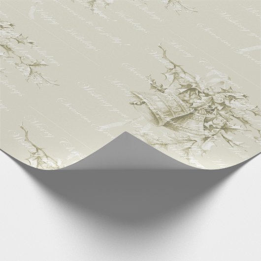 Vintage kerstvakantie klokken neutraal cadeaupapier (Hoek)