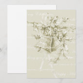 Vintage kerstvakantie klokken neutraal feestdagenkaart (Voorkant / Achterkant)