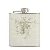 Vintage kerstvakantie klokken neutraal heupfles (Voorkant)