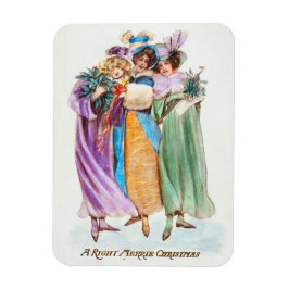 Vintage kerstvakantie magneet