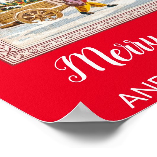 Vintage kerstvakantie poster (Hoek)