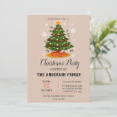 Vintage Kerstvakantie uitnodiging (Staand voorkant)