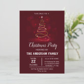 Vintage Kerstvakantie uitnodiging (Staand voorkant)