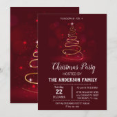 Vintage Kerstvakantie uitnodiging (Voorkant / Achterkant)