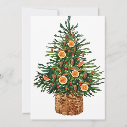 Vintage Kerstvakantie uitnodiging (Achterkant)