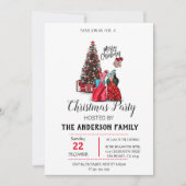 Vintage Kerstvakantie uitnodiging (Voorkant)