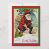 Vintage Kerstvakantiefeest met Sinterklaas   Kaart (Voorkant)