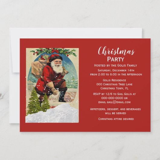 Vintage Kerstvakantiefeest met Sinterklaas Kaart (Achterkant)