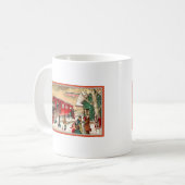 Vintage kerstvakantietrein koffiemok (Voorkant links)