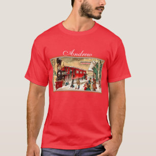 Vintage kerstvakantietrein t-shirt