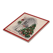 Vintage kerstvenstertegel tegeltje (Zijkant)