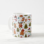 Vintage kerstverlichting patroon koffiemok (Voorkant links)