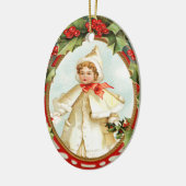 Vintage kerstversiering keramisch ornament (Links)