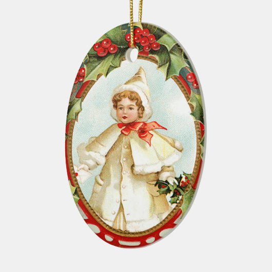 Vintage kerstversiering keramisch ornament (Links)
