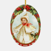 Vintage kerstversiering keramisch ornament (Voorkant)