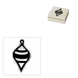 Vintage-kerstversiering Rustic Linocut Style Rubberstempel