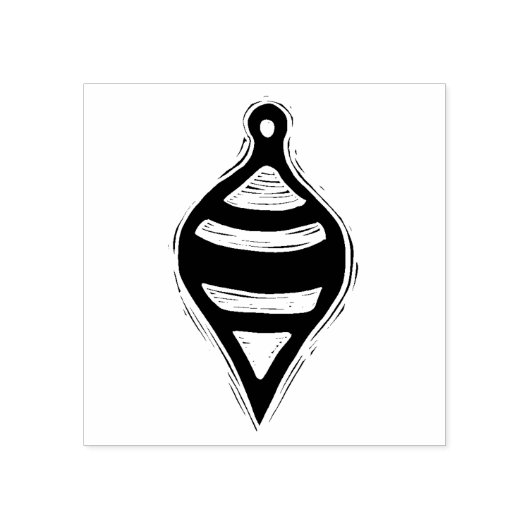 Vintage-kerstversiering Rustic Linocut Style Rubberstempel (Afrduk)