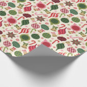 Vintage-kerstversieringen Cadeaupapier (Hoek)