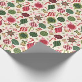 Vintage-kerstversieringen Cadeaupapier