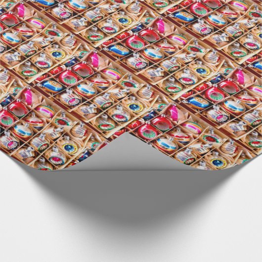 Vintage-kerstversieringen Cadeaupapier (Hoek)