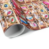 Vintage-kerstversieringen Cadeaupapier (Rol Hoek)