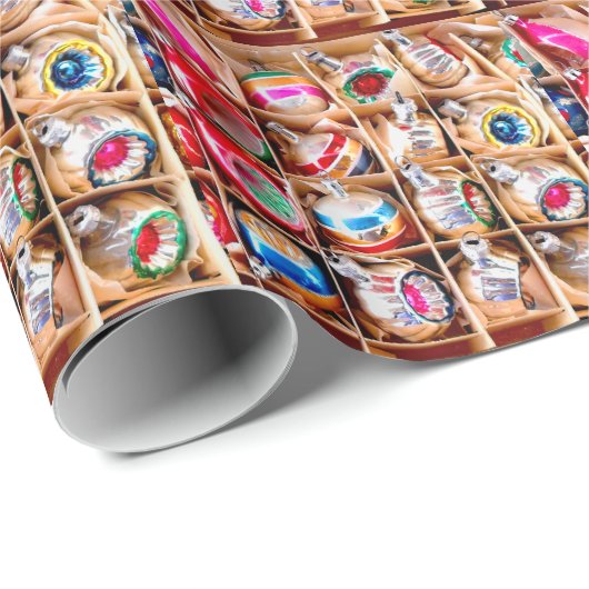 Vintage-kerstversieringen Cadeaupapier (Rol Hoek)