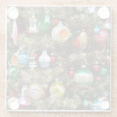 Vintage-kerstversieringen Glazen Onderzetter (Achterkant)