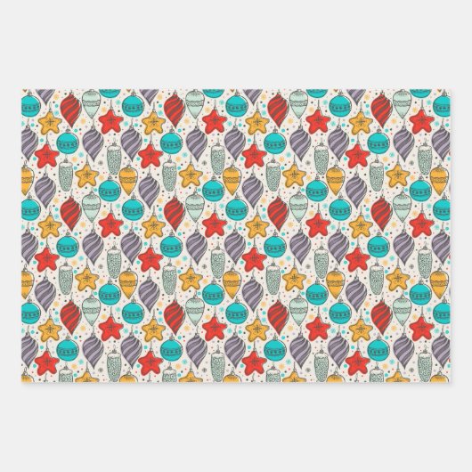 Vintage-kerstversieringen Inpakpapier Vel (Voorkant 2)