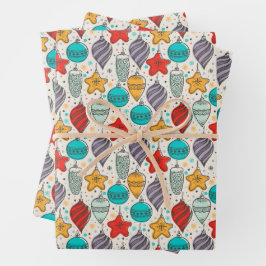 Vintage-kerstversieringen Inpakpapier Vel