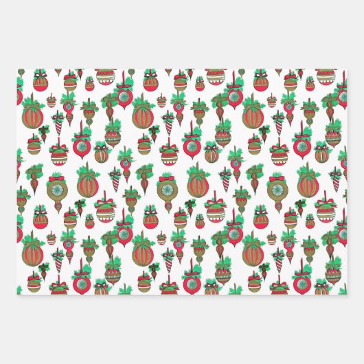 Vintage-kerstversieringen Inpakpapier Vel (Voorkant)