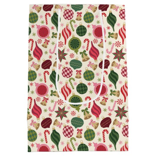 Vintage-kerstversieringen Medium Cadeauzakje (Achterkant)