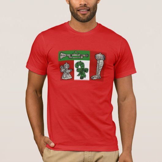 Vintage-kerstversieringen T-shirt (Voorkant)