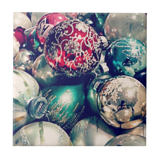 Vintage-kerstversieringen Tegeltje (Voorkant)