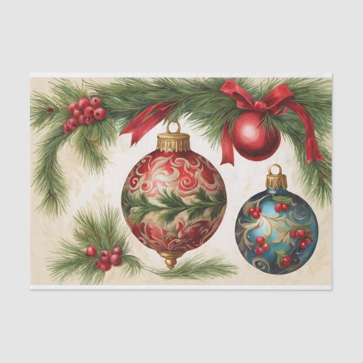 Vintage-kerstversieringen Tissuepapier (Voorkant)