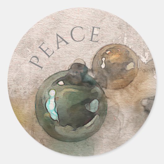 Vintage-kerstversieringsWaterverf Classic Rou Ronde Sticker (Voorkant)