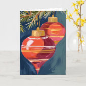 Vintage-kerstversieringsWaterverf Kaart (Gele Bloem)