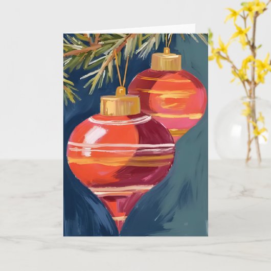 Vintage-kerstversieringsWaterverf Kaart (Gele Bloem)