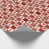 Vintage kerstvierkant patroonverlooppapier cadeaupapier (Hoek)