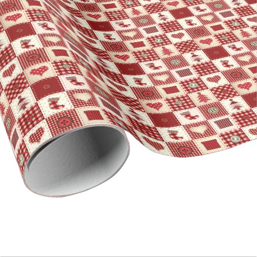 Vintage kerstvierkant patroonverlooppapier cadeaupapier (Rol Hoek)