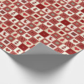 Vintage kerstvierkant patroonverlooppapier cadeaupapier (Hoek)