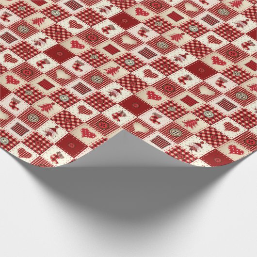 Vintage kerstvierkant patroonverlooppapier cadeaupapier (Hoek)