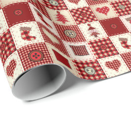 Vintage kerstvierkant patroonverlooppapier cadeaupapier