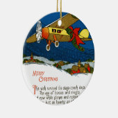 Vintage-kerstvliegtuig Keramisch Ornament (Rechts)