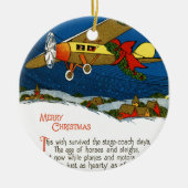 Vintage-kerstvliegtuig Keramisch Ornament (Voorkant)