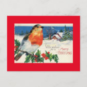 Vintage kerstvogel feestdagenkaart (Voorkant)