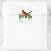 Vintage kerstvogel op Holly Gift Label (Tas)