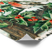 Vintage kerstvogelfeestdag poster (Hoek)