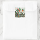 Vintage kerstvogelfeestdag vierkante sticker (Tas)