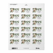 Vintage kerstvogels Adres label (Full Sheet)